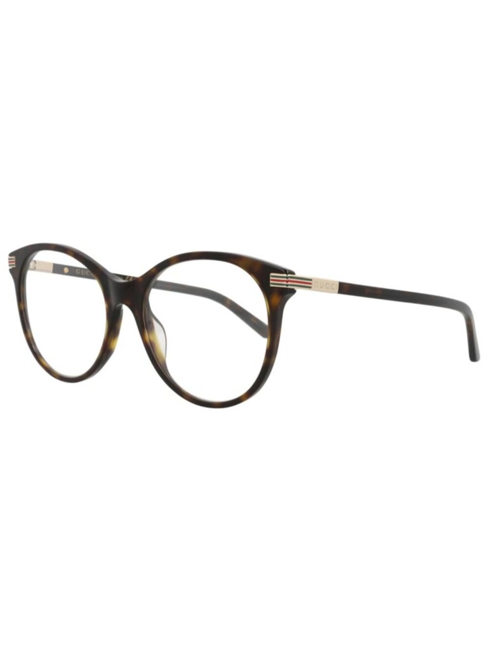 New Gucci Women's Eyeglasses Round Oval Recycled Acetate Frame Havana Havana